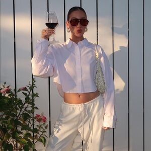 Aritzia Sunday Best Crop Button up